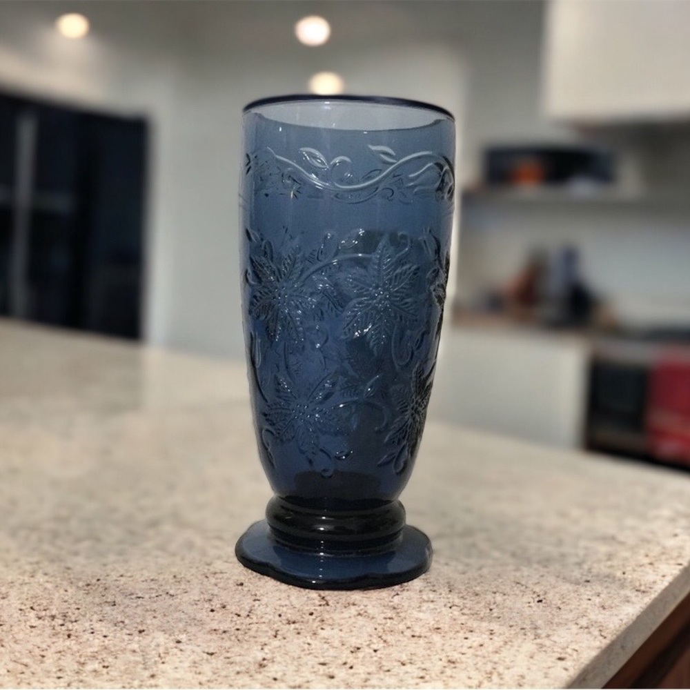 COPY - COPY - Vintage blue smoky gray glass vase